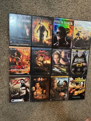 12 Dvds Fast Furious xXx Troy Mummy 300 Riddick Pitch Black Man