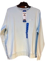 Fila Womens Large Crewneck Long Sleeve Sweatshirt Crystal Blue New