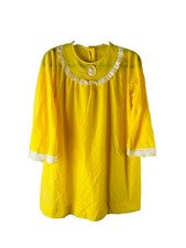 NOS Vintage 70 Womens Medium Frill Cameo Baby Flannel Chemise Pajama Set USA