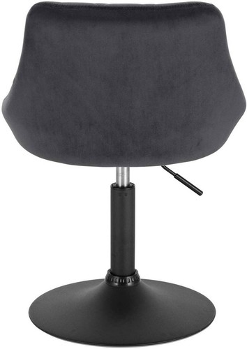 1 x Barhocker Barstuhl höhenverstellbar Samt Metall Dunkelgrau hb242dgr-1 - Bild 4 von 7