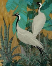 Demoiselle Cranes : Jessie Arms Botke : 1930 – Art Print Gilded Deco Botanical