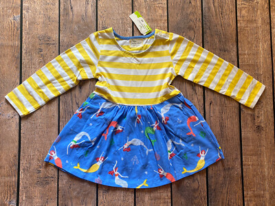 4t mermaid dress Toddler Girl Size 4T Jumping Meters Multicolor Striped Mermaid Long Sleeve  Dress
