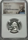 1964 NGC PF68 Cameo 90% Silver Proof Washington Quarter 25c Portrait Lb
