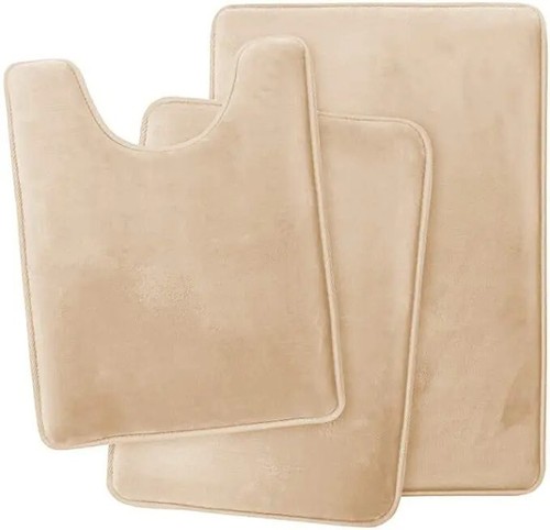 3PC Bathroom Rug Memory Foam Bath Mat Set - Small Large and Contour Bath Rugs - Picture 15 of 16