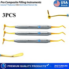 3Pcs Dental Composite Filling Cig 6 Gold Titanium Coated Restoration Tools