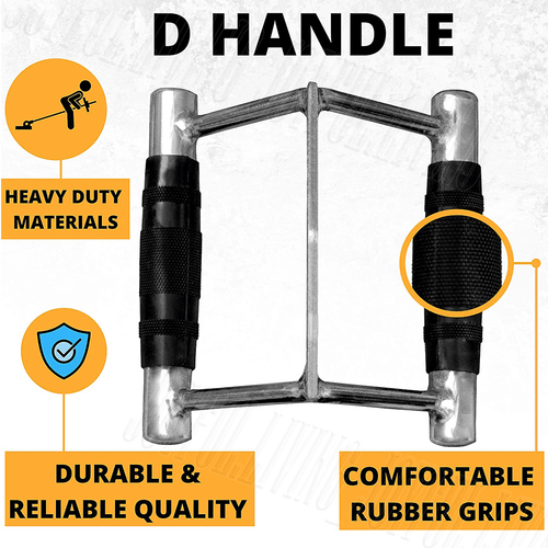 Lat Pulldown Attachments Close Grip Row Handle Workout Rubber Grips Cable T Bar - Picture 10 of 12