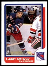 1986-87 TOPPS LARRY MELNYK ROOKIE . NEW YORK RANGERS #95