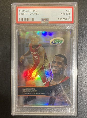 2003-04 eTopps - LEBRON JAMES #43 RC Rookie! CAVALIERS PSA 8 NM-MT!
