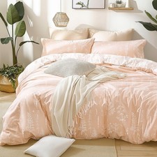 Pink Full Size Comforter Set - Full Comforter Set, 3 Pieces Cute Floral Beddi...