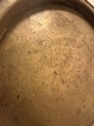 Signed / Stamped Antique Asian Etched Brass Tray w Cranes + Clouds — photo 9