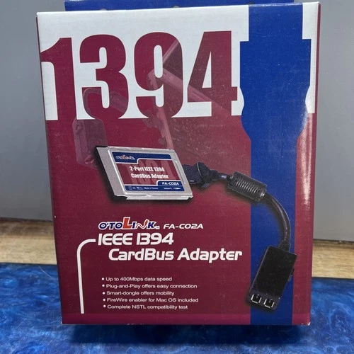O’toLink FA-C02A IEEE 1394 Card Bus Adapter New