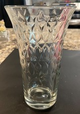Pressed Glass Large Vase - 9" Tall - Very Nice 