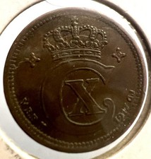 Denmark 1917 GJ 2 Ore AU CV $40