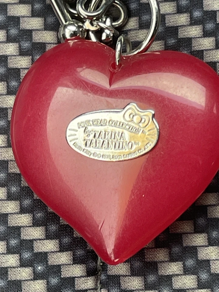 Hello Kitty By Tarina Tarantino Pink Head Collection 16” Necklace Red Heart - Image 4 of 4