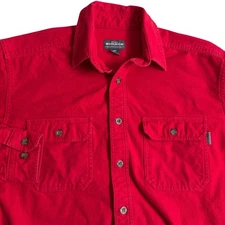 Woolrich Heavyweight Flannel Shirt Men's Size Large Red Long Sleeve Chamois