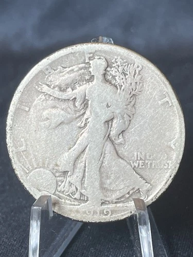 1919 S Walking Liberty Half Dollar, 90% Silver, AG Details