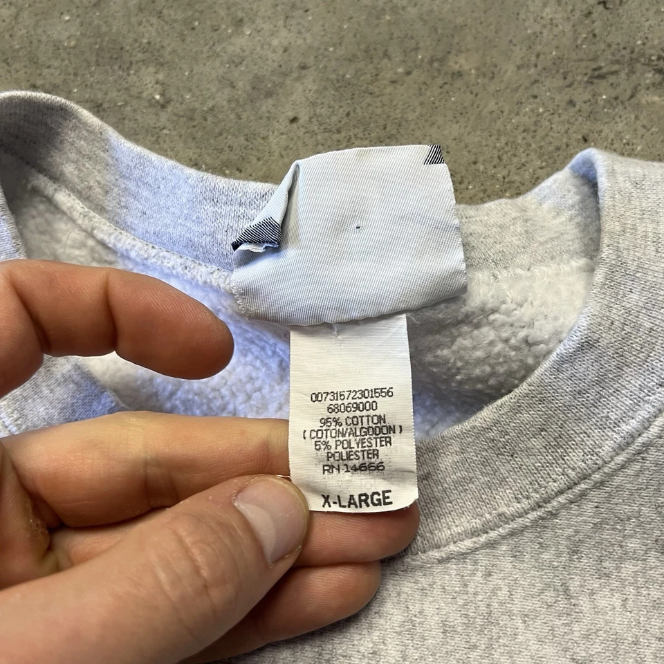 Sudadera de Colección Lee Granulado Cruzado Cuello Redondo Para Hombres XL Gris Sigma Nu Hayride Años 90 EE. UU. Foto 4 de 4