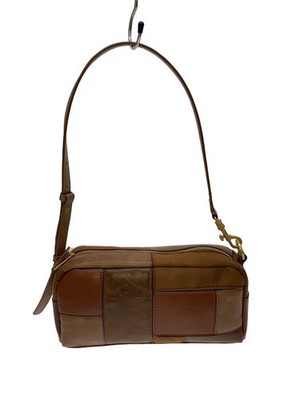 ZARA Patchwork One-Shoulder Bag, Faux Leather, Brown