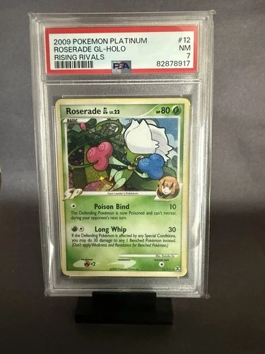 Pokémon Roserade GL 12/111 Rising Rivals Holo Rare PSA 7 Basic 80 HP 2009