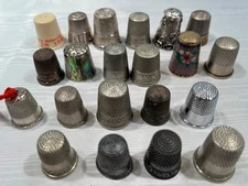 Lot 21 Piece Vintage/Antique Mixed Brand  Silver Thimbles- 3 SS