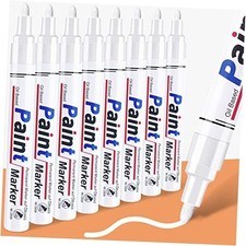 Permanent Marker Waterproof - 8 Paint Markers for Metal Surfaces Tire White