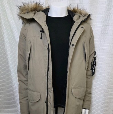 Molemsx Mountain Pioneers Parka Omni Heat Puffer Faux Fur Trim Tan Men's M