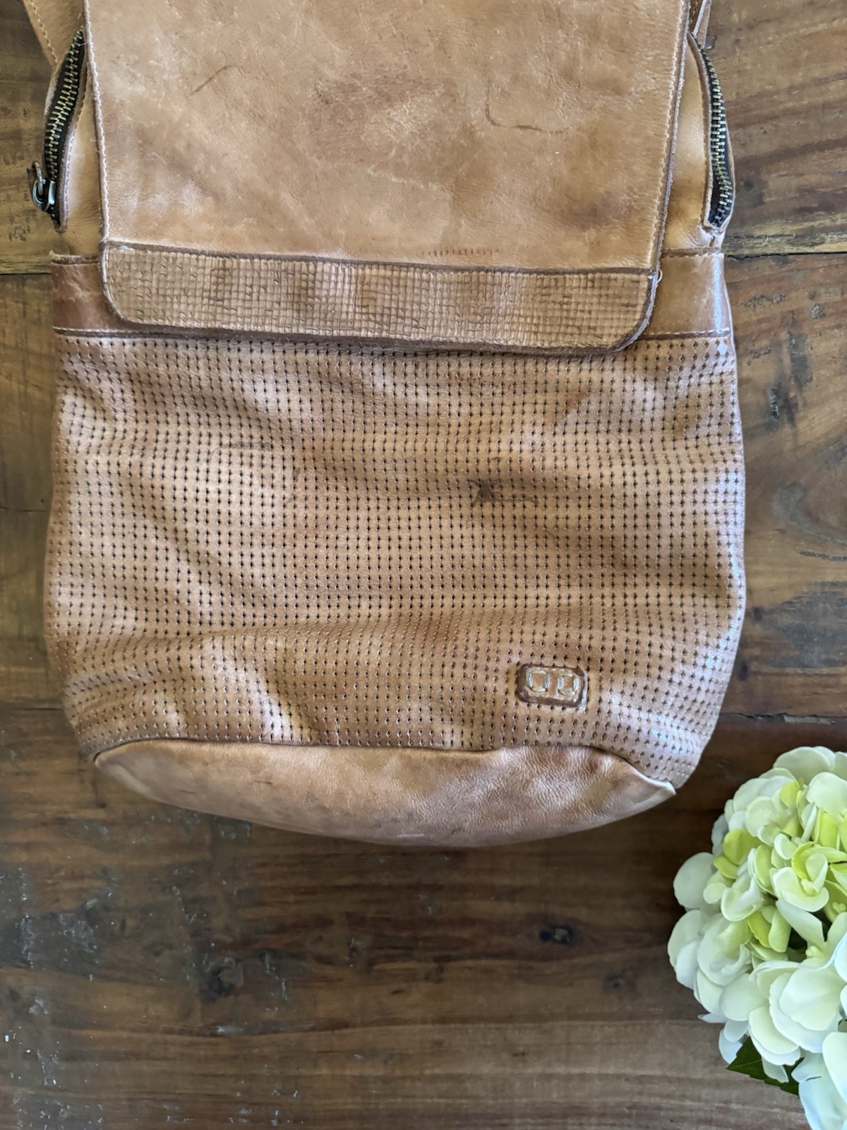 Bed Stu Leather Patsy Tan Backpack Sling Bag - image 9