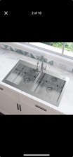 Professional Modern 36 in Drop-In 50/50 Double Bowl Stainless Steel Kitchen Sink