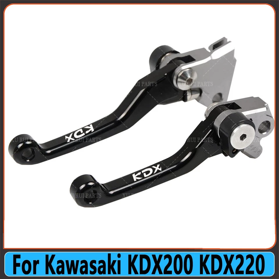 1 set For Kawasaki KDX200 KDX220 Aluminum Motocross Pivot Brake Clutch Levers Foto 3 de 4