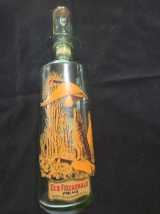 Vintage Empty Old Fitzgerald Prime Wildlife Decanter - Flying Geese
