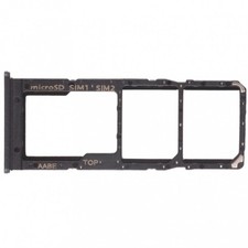 SIM Tray Adapter Dual Slot For Samsung Galaxy A12 Replacement Black Unit