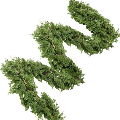 Yinder 15 ft Artificial Cedar Christmas Garland, Extra Long Faux Pine Cypress...