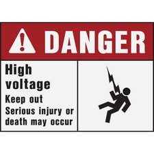 Hy-Ko Danger High Voltage Sign 5081 Hy-Ko 5081 029069004019 Plastic