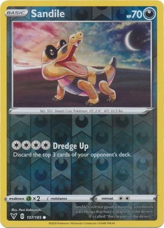 SANDILE 107/185 VIVID VOLTAGE POKEMON (REVERSE HOLO, NM)