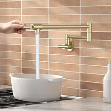 Gold Pot Filler with Heat-Resistant Cartridge, 26" Brushed Gold Pot Filler Fauce