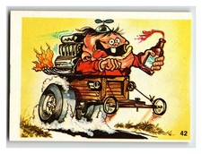 Vintage Hot Rod Monster Car Sticker #42 Cartoon Rat Fink Style Dragster