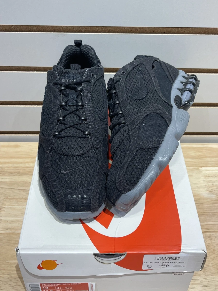 Preços baixos em Nike Stussy x Air Zoom Spiridon Caged 2 Black
