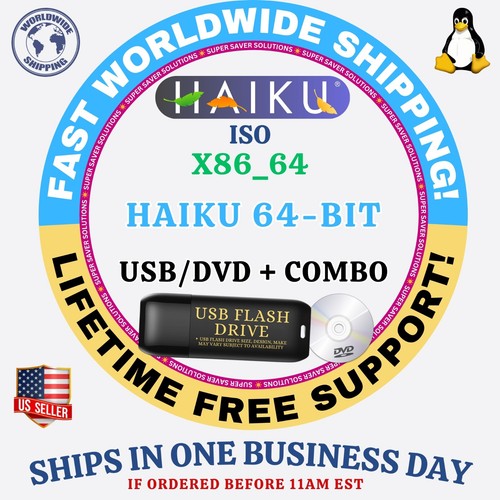 HAIKU Linux OS ISO ALL VERSIONS 64BIT USB-DVD, LIVE-FULL BOOT, MAC PC - Picture 4 of 5