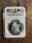 SILVER UNCIRCULATED 1 TROY OZ. .999 SUNSHINE MINTING COMPANY FLAWLESS ROUND