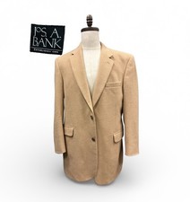 Jos A Bank 100 Camel Hair Blazer Men s 43L Tan Sport Coat Classic Jacket