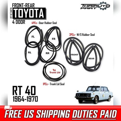 For Toyota Corona RT40 4D Sedan 1964-70 Set 7 Weatherstrip Rubber Seal Complete