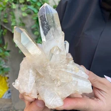 1.3lb Natural White Clear Quartz Crystal Cluster Raw Healing Specimen