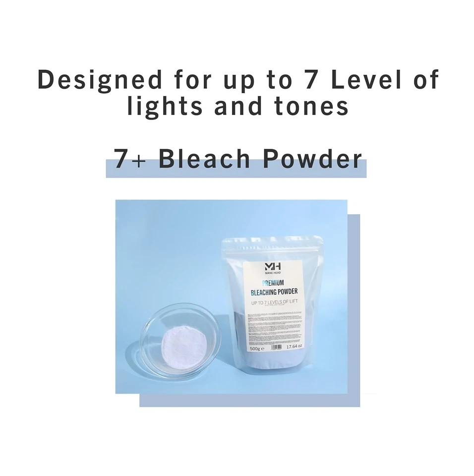 Polvo blanqueador sin polvo Blue Premium para cabello - Fórmula antiamarilla, hasta 7 niveles Foto 2 de 4
