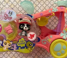 NEW LPS #978 NEW Littlest Pet Shop Special Edition Fuzzy FRENCH BULLDOG w Car!