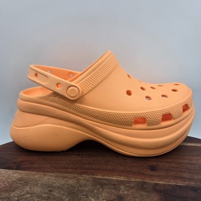 Crocs Bae Clog Shoes Women's 8 Orange Comfort Chunky Platform Slingback Slip On