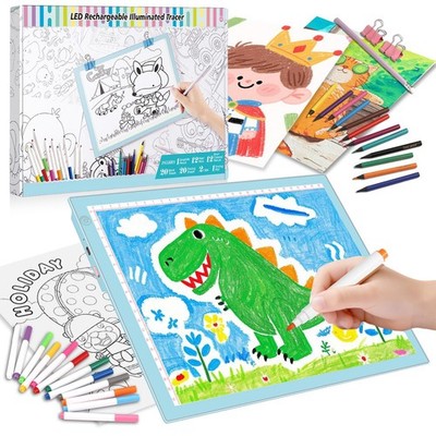 Light Up Tracing Board Kits Blue, 15'' Writing Tracer Pad for Kids Ages 3-12, ...