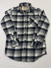 Telluride Clothing Co Flannel Shirt Mens Small Black White Plaid Basic Rugged