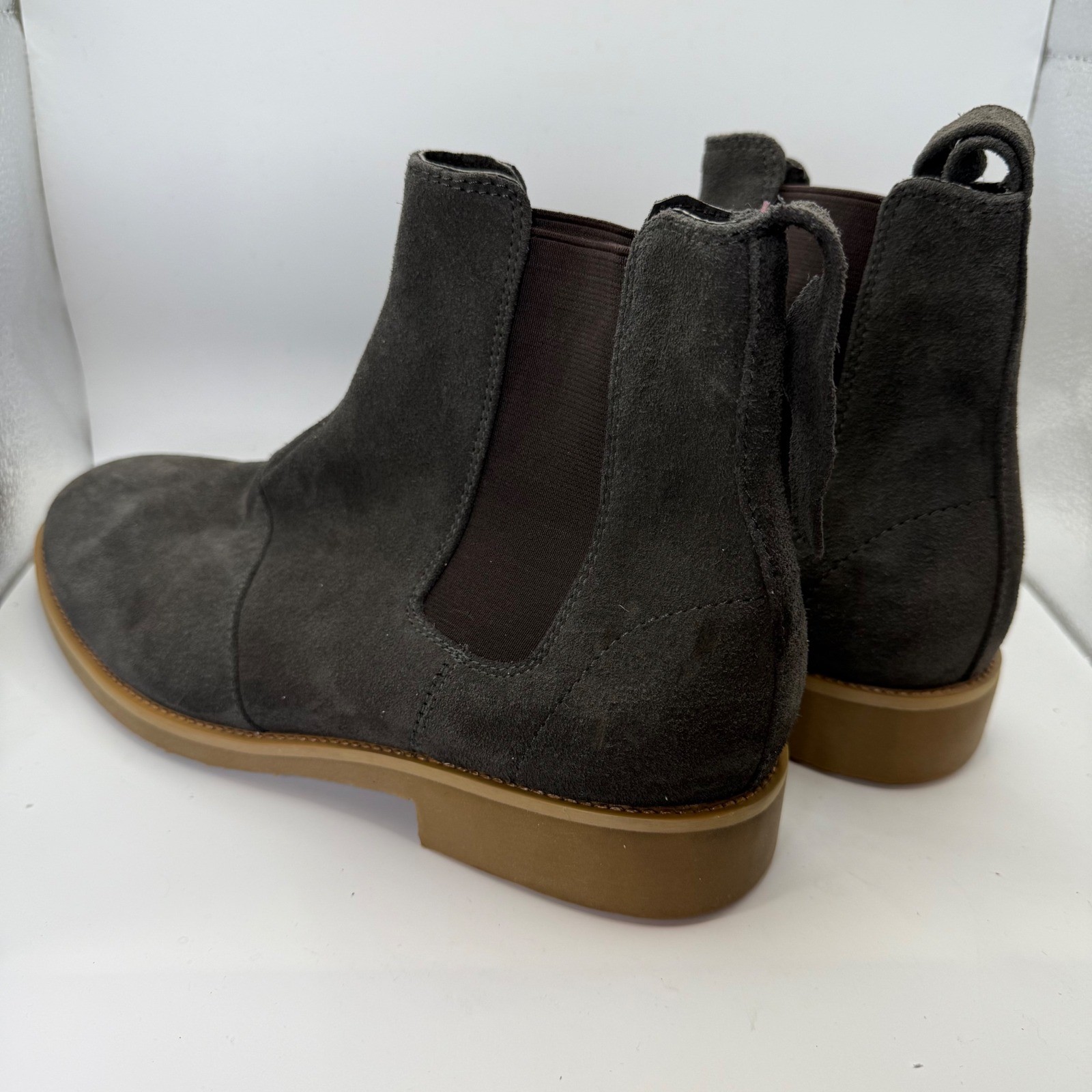 Foundation Chelsea Boots Suede Ankle Pull On Casual Comfort Gray Men's Sz 8-image