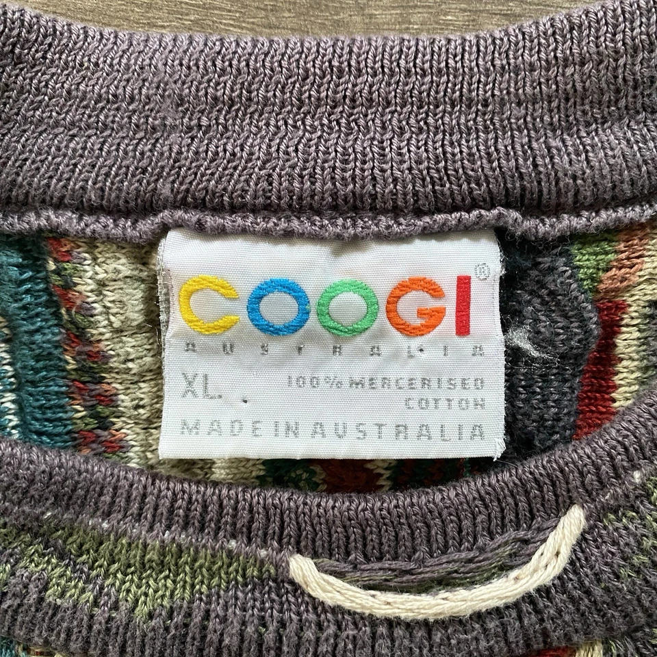 Vintage COOGI 90s 3D Knitting Knit Sweater Size XL Multicolor Earth Tones Read - Image 3 of 4