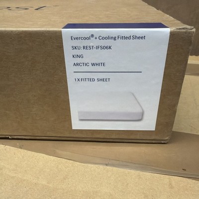Rest Evercool Cooling Fitted Sheet King In Arctic White